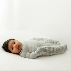 Cozy Gray Knit Baby Sleep Sack